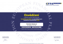 ing. marketa batalova, certifikat